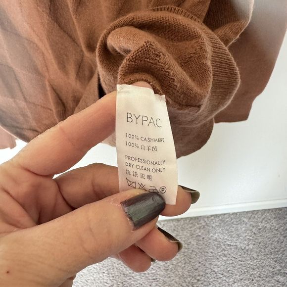 Bypac 100% Cashmere Men’s Diamond Print Sweater Size L - Picture 4 of 5